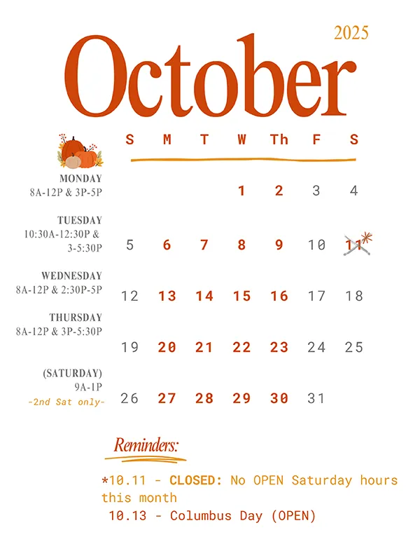 October 2025 calendar